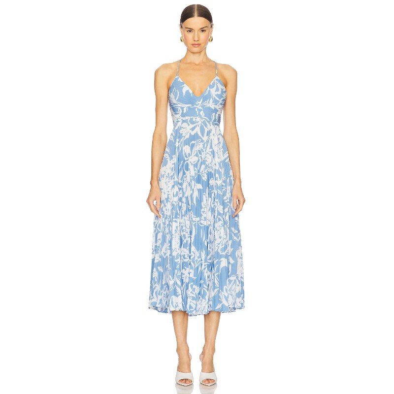 ASTR the Label DRESS 中长款连衣裙 蓝色REVOLVE小众新款