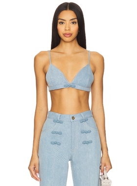 SAU LEE CLEO 丹宁牛仔布无钢圈胸罩 蓝色REVOLVE小众新款