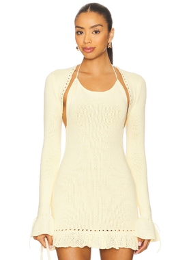 [春季新品]GUIZIO 敞胸短上衣 柠檬色 REVOLVE小众新款