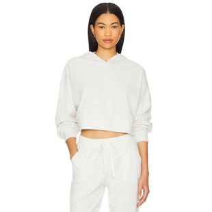alo連帽衫 夏季 新品 淡灰色運(yùn)動(dòng)復(fù)古風(fēng)REVOLVE小眾