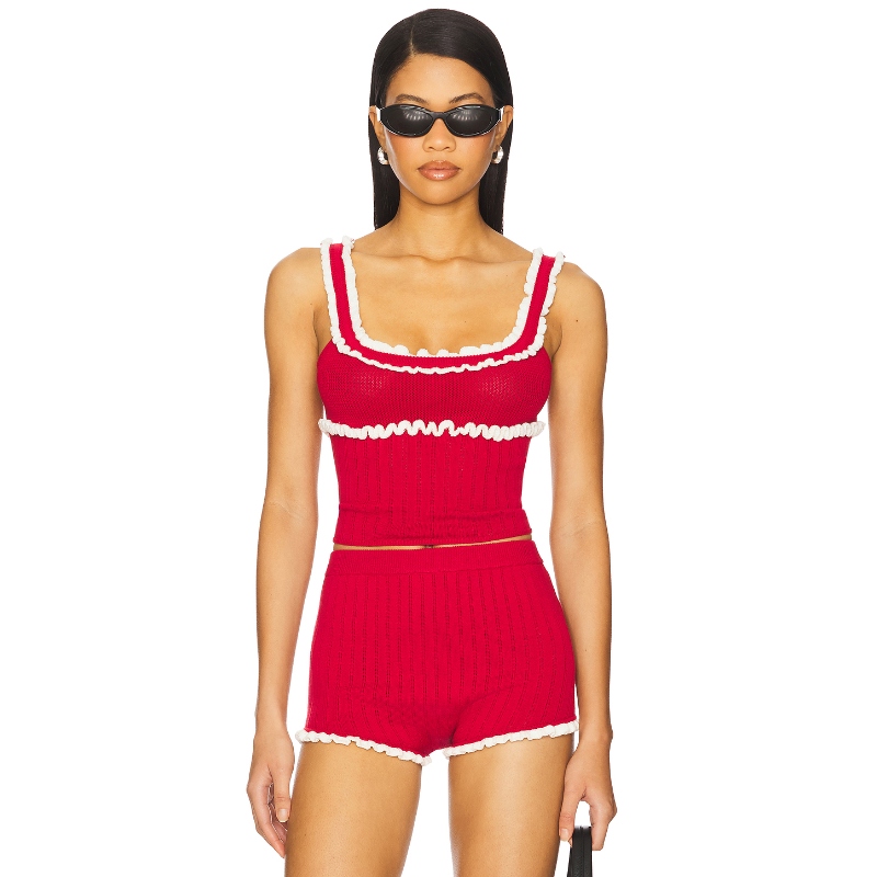 MAJORELLE BRIELLE 背心 红色 y2k辣妹风REVOLVE小众新款