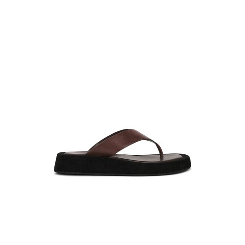 [早秋新品]Tony Bianco棕色黑色凉鞋夹趾皮革休闲鞋REVOLVE
