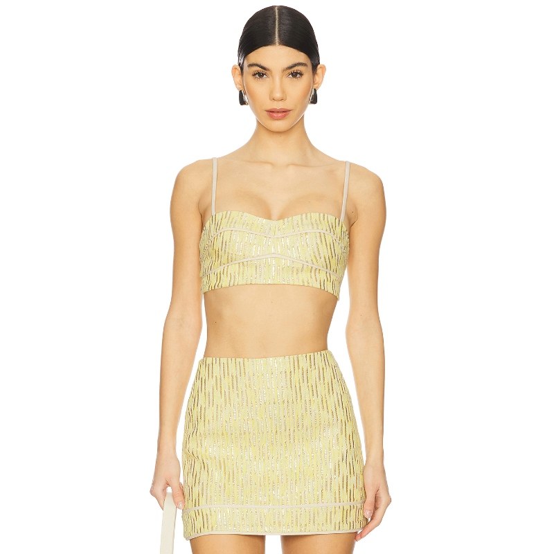 Alexis EVIE 上装 金属金色 y2k辣妹风REVOLVE小众新款