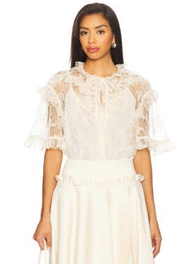 AKNVAS KYRA 短袖上装 奶油色 y2k辣妹风REVOLVE小众新款