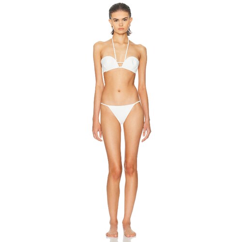 ADRIANA DEGREAS COQUILLE DE MER 比基尼套装 白色REVOLVE小众新