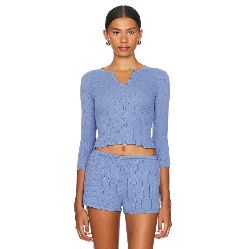 Cou Cou Intimates THE BABY HENLEY TOP 亨利式上装 蓝色REVOLVE