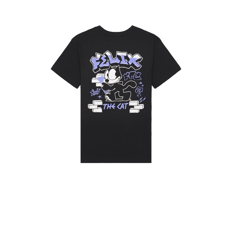 SIXTHREESEVEN FELIX THE CAT GRAFFITI POP T恤 黑色REVOLVE小众