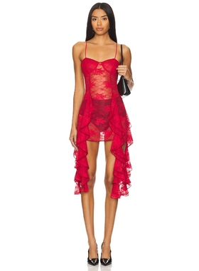 Oseree 蕾丝裙 红色REVOLVE小众新款