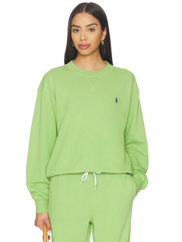 [春季新品]Polo Ralph Lauren绿色卫衣刺绣休闲宽松上装REVOLVE