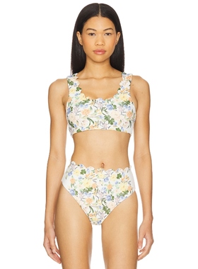 BEACH RIOT MADISON 比基尼文胸上装 白色REVOLVE小众