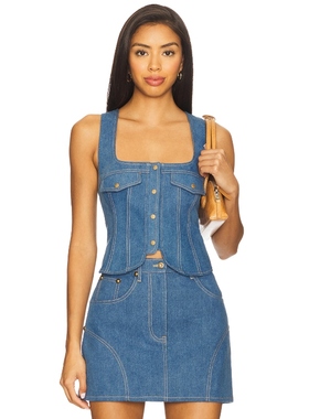 Lovers and Friends MIRA 上装 蓝色 y2k辣妹风REVOLVE小众新款