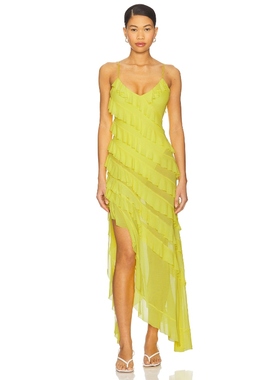 AFRM VIENNA 裙子 黄色REVOLVE小众新款