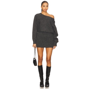 深灰色REVOLVE小众新款 Dot 迷你毛衣针织连衣裙 SHORE Line