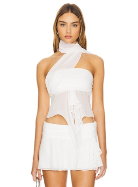 GUIZIO CHIFFON WRAP AROUND 上装 白色REVOLVE小众新款