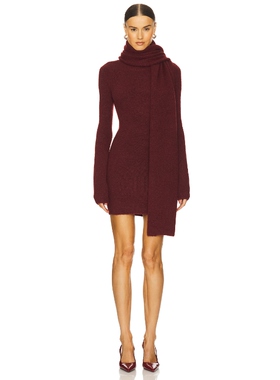 [春季新品]LOBA SOLEIL SCARF 羊毛针织连衣裙酒红色REVOLVE