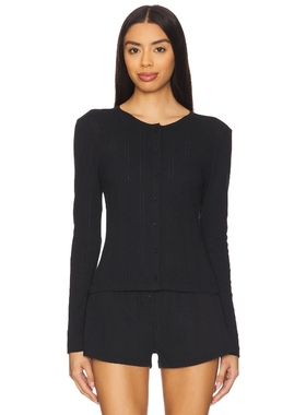 Cou Cou Intimates 黑色针织开衫修身显瘦上衣REVOLVE冬季内搭