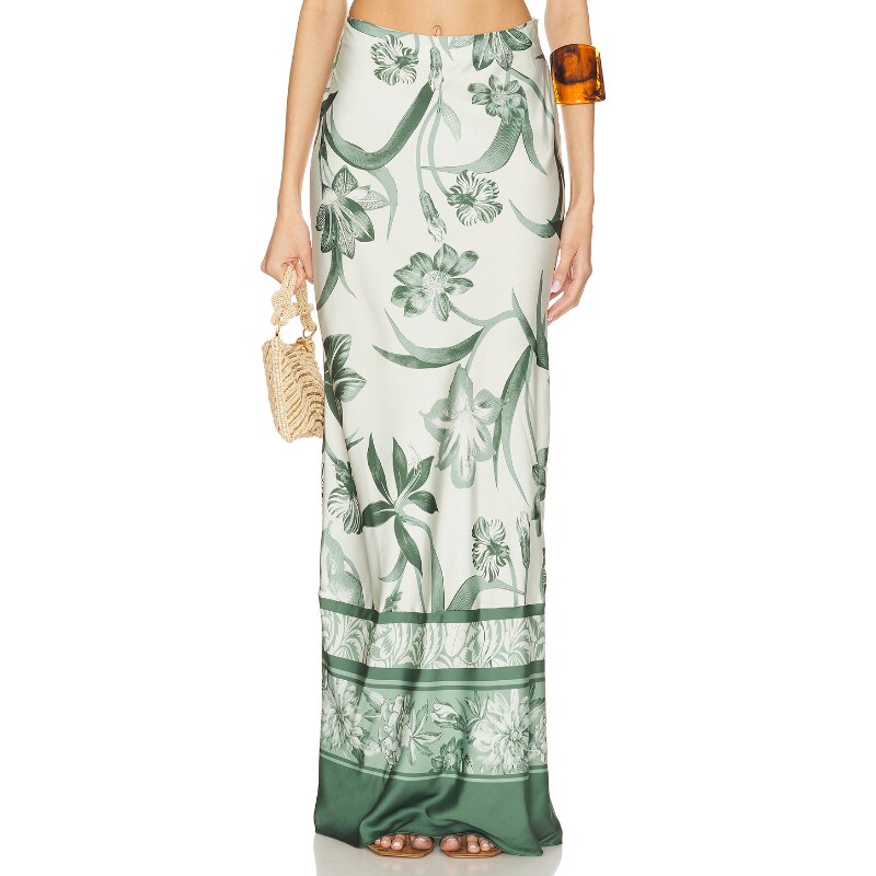 ROCOCO SAND SKIRT 长款半身裙 绿色REVOLVE小众新款