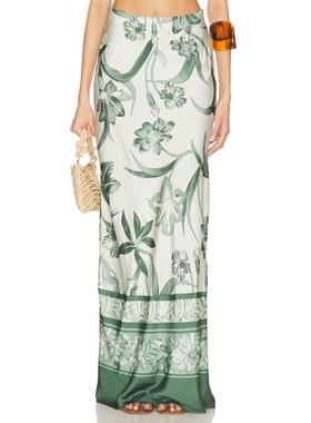 ROCOCO SAND SKIRT 长款半身裙 绿色REVOLVE小众新款