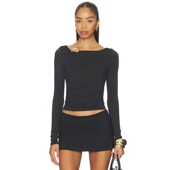 春季 新品 SNDYS ASHLEY 船领上衣黑色y2k辣妹风REVOLVE小众新款