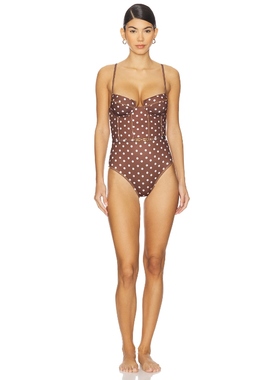 Capittana ANIA 一件式泳衣 棕色 y2k辣妹风REVOLVE小众新款