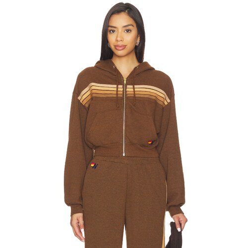 Aviator Nation 连帽衫 棕色运动复古风REVOLVE小众新款