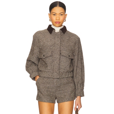 4th & Reckless INGRID 机车夹克 棕色 运动复古风REVOLVE小众新