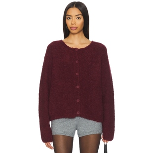 REVOLVE小众新款 American 复古风酒红色羊毛衫 针织开衫 Vintage