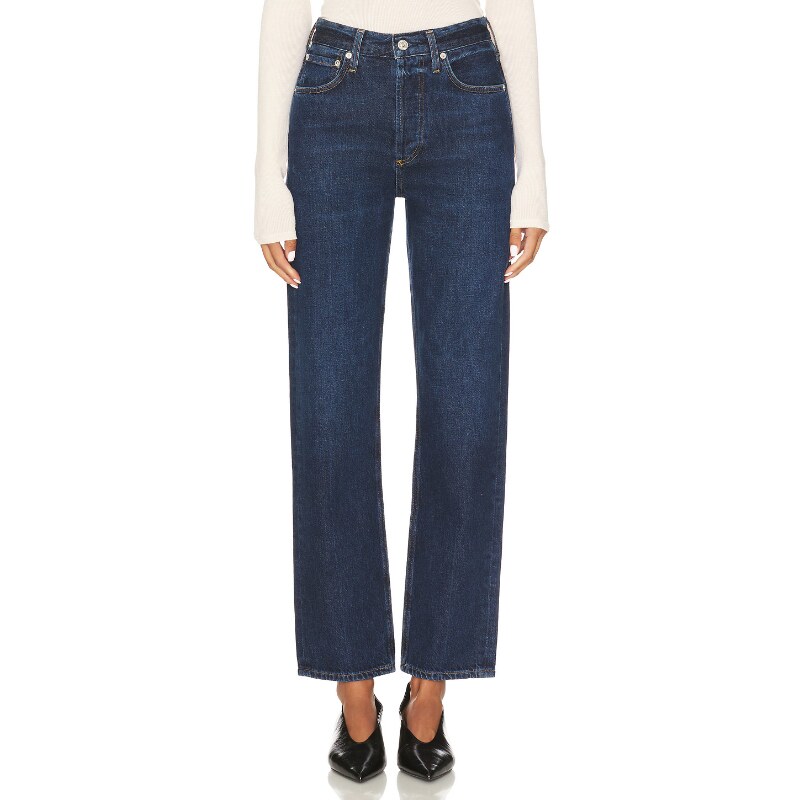 [冬季新品] Citizens of Humanity美式风深蓝色直筒牛仔裤REVOLVE