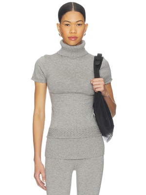 Frankies Bikinis JASMINE CLOUD KNIT SHORT SLEEVE TURTLENECK