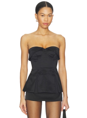 MAJORELLE SHEA 上装 黑色REVOLVE小众新款