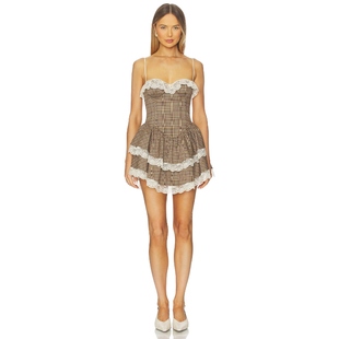 [冬季新品]MAJORELLE DOLLY 裙子 棕色REVOLVE小众