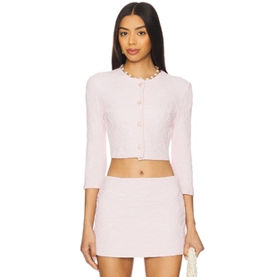 DEVON 新品 WINDSOR SASHA 粉色小香风REVOLVE设计师感 外套 冬季