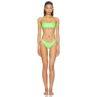 naranja furcado Latex Splash Matte Bandeau Bikini Set 26春夏