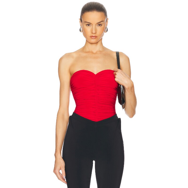[春季新品]Norma Kamali 诺玛卡玛丽紧身服红色REVOLVE小众
