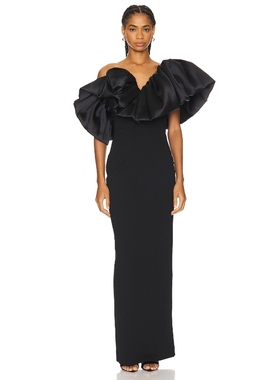 SOLACE London CASSIA 长裙 黑色REVOLVE小众新款