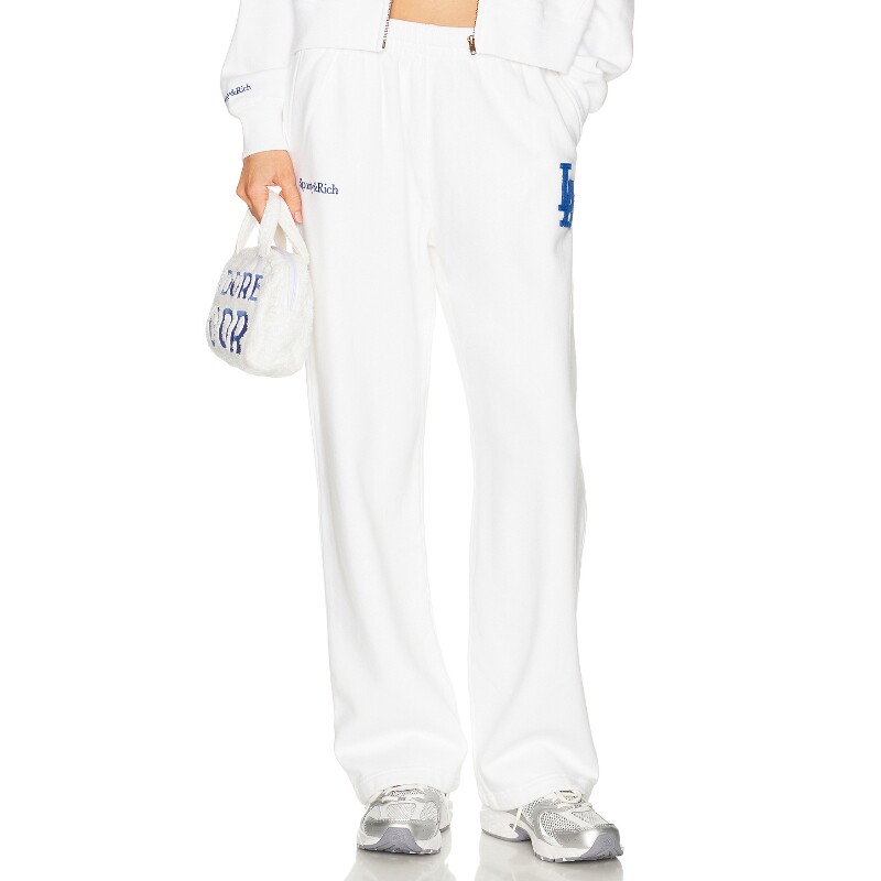 Sporty & Rich白色裤装字母印花休闲休闲裤早秋新品REVOLVE