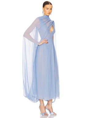 [冬季新品]Helsa 连衣裙蓝色静奢风老钱风薄纱礼服REVOLVE