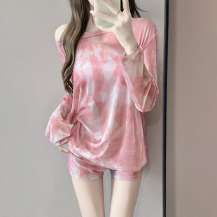 温泉泳装 防晒罩衫 显瘦遮肉长袖 泳衣女宽松分体保守三件套2026新款