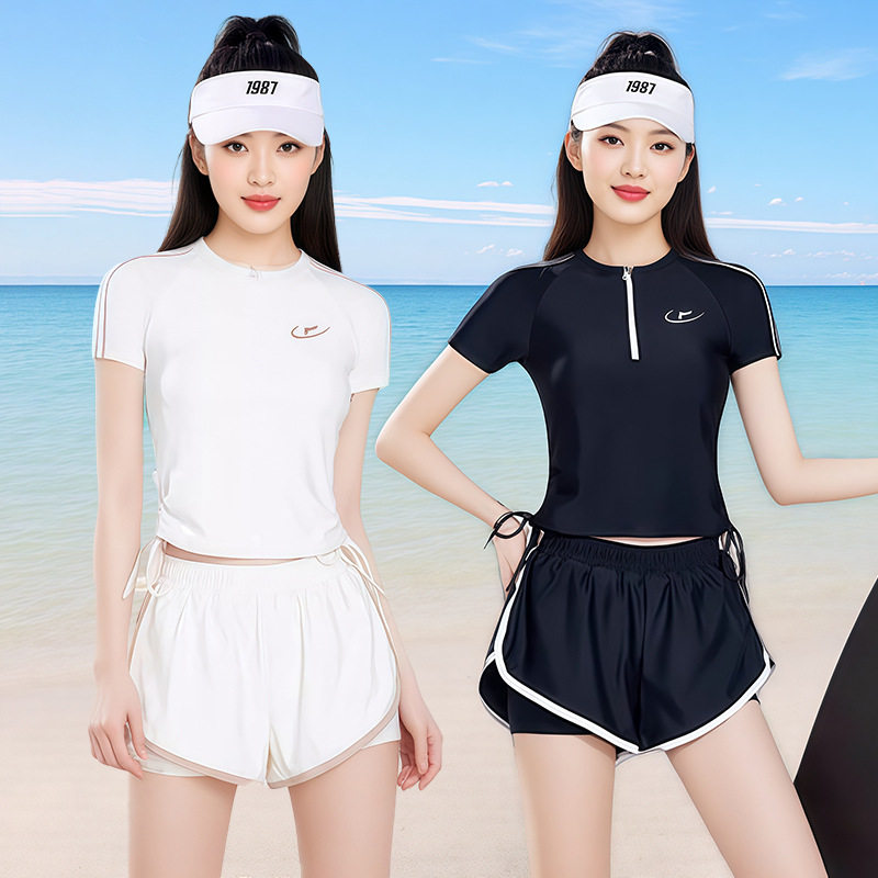 泳衣女2026新款保守分体泳装游泳馆专用微胖女孩泡温泉遮肉游泳衣