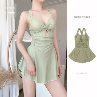 性感遮肚显瘦连体保守小胸聚拢温泉 裙式 2026新款 游泳衣女夏季