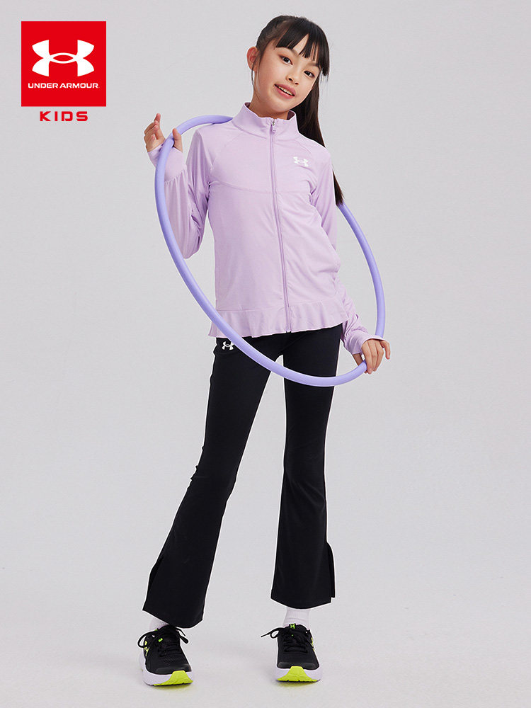 UNDER ARMOUR 아동복 여아 시원한 니트 속건 재킷 아동용 여름 야외 시원한 운동복 캐주얼 의류
