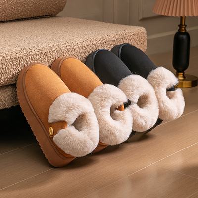 室内居家防滑软底加厚棉拖鞋时尚女士冬季2025新款保暖包跟棉拖鞋