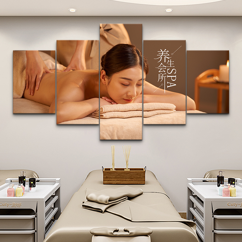 养生馆装饰画头疗图片宣传画美容店墙面装饰采耳店壁画美容院挂画