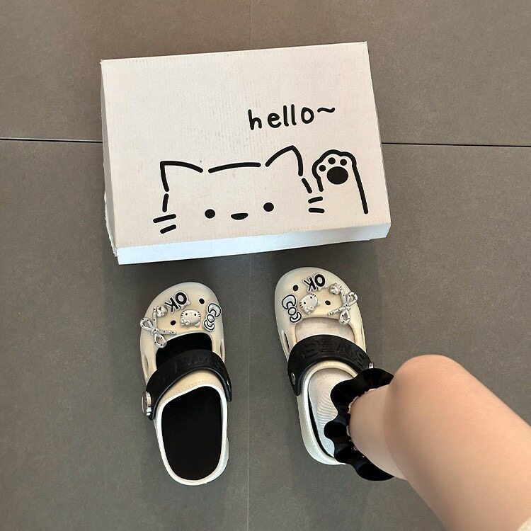可爱风卡通猫咪洞洞鞋202