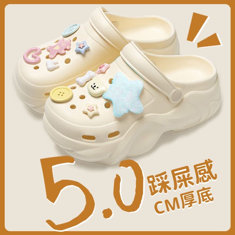 洞洞鞋女款2026新款夏季家用居家防滑防臭增高厚底凉拖鞋女士外穿