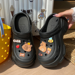 2026新款儿童eva洞洞鞋男童夏季外穿厚底防滑防臭沙滩亲子拖鞋女