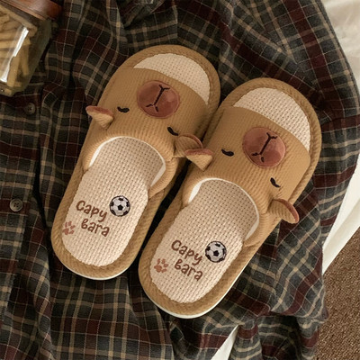 防滑春夏亚麻拖鞋可爱足