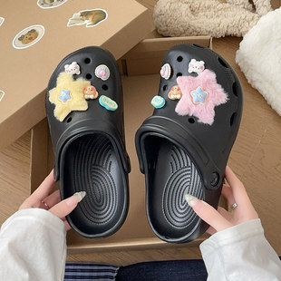 男女外穿 学生情侣厚底EVA软底防滑包头凉拖鞋 2026新款 可爱洞洞鞋