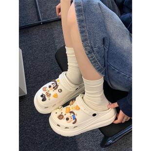 夏季 厚底时尚 凉拖鞋 度假防滑2026新款 舒适沙滩女士趣味狗狗洞洞鞋