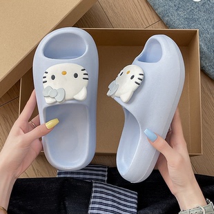 可爱卡通KT猫学生情侣拖鞋 高颜值居家室内防滑软底凉拖外穿 女新款